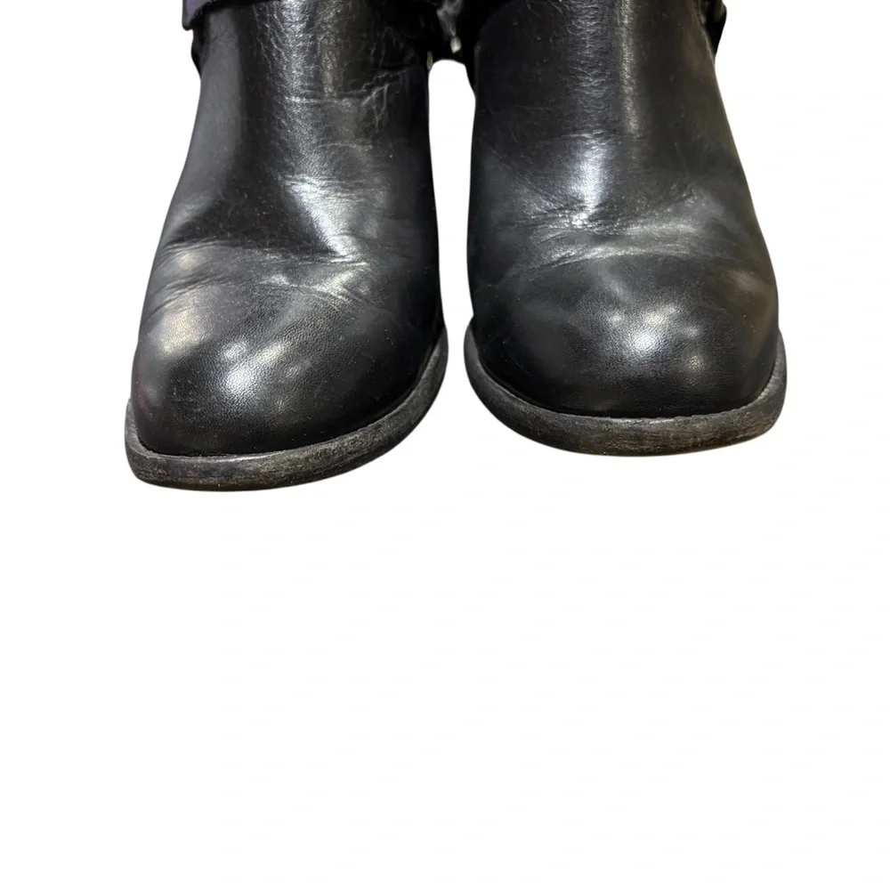 Frye Tabitha Harness Short Back Zip Boot Black Size 8.5 - Picture 4 of 16